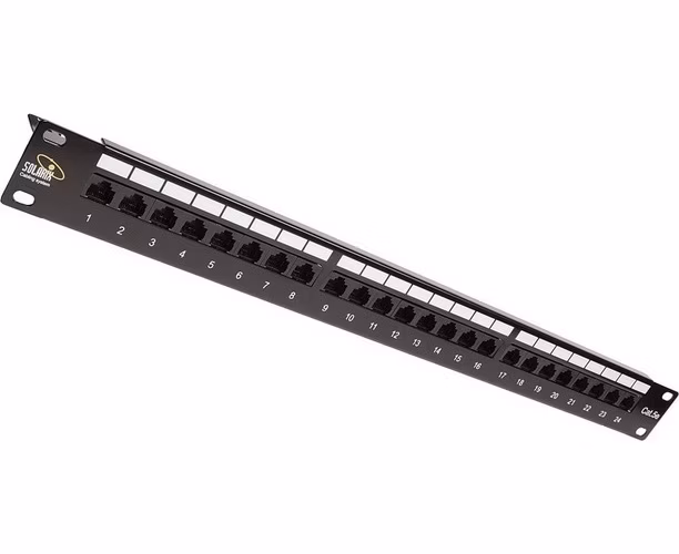 Solarix 19" Patch panel 24 x RJ45 CAT5E UTP 150 MHz černý 1U, SX24-5E-UTP-BK