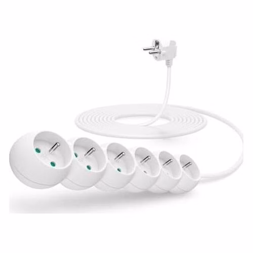 CONNECT IT prodlužovací kabel 230 V, 6 zásuvek, 5 m, bez vypínače (bílý)