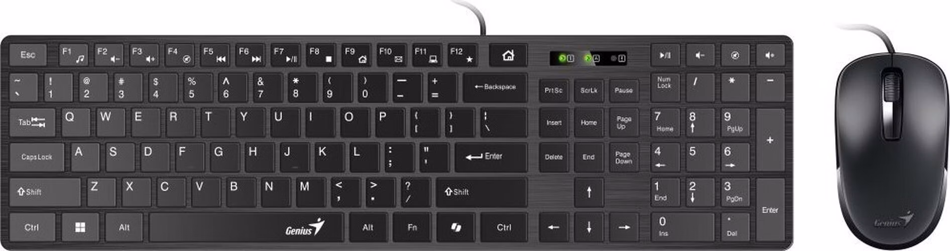 POŠKOZENÝ OBAL - GENIUS Slimstar C126/ Drátový set/ Copilot/ USB/ černá/ CZ+SK layout