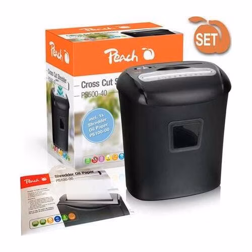 PEACH skartovač Cross Cut Shredder PS500-40, křížový řez, P-4, 21 l