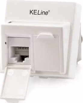 Keline zásuvka Modulo45, Category 5E, 2xRJ45/u, podlahová / do žľabu, osadená s KEJ-C5E-U-TL