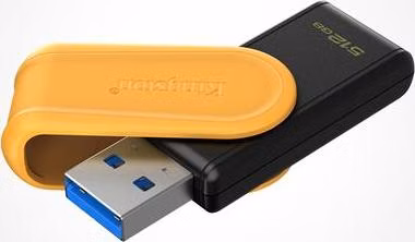 KINGSTON 512GB Portable USB 3.2 Gen 1 DataTraveler Exodia S (Black/Yellow)