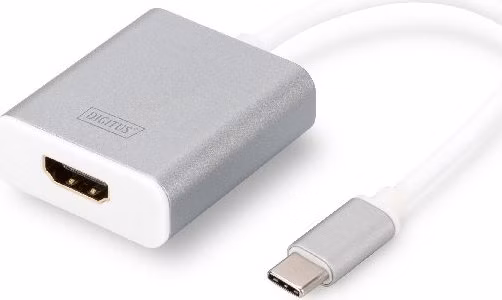 DIGITUS USB Type C 4K HDMI Adaptér, hliníkové šasi, kabel 20 cm, Chipset: CSL-C-001
