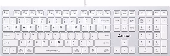 A4tech Klávesnice FX50, kancelářská nízkoprofilová klávesnice, CZ, bílá