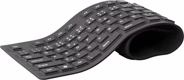 C-TECH klávesnice FK-01, gelová, flexibilní, černá, USB, CZ/SK