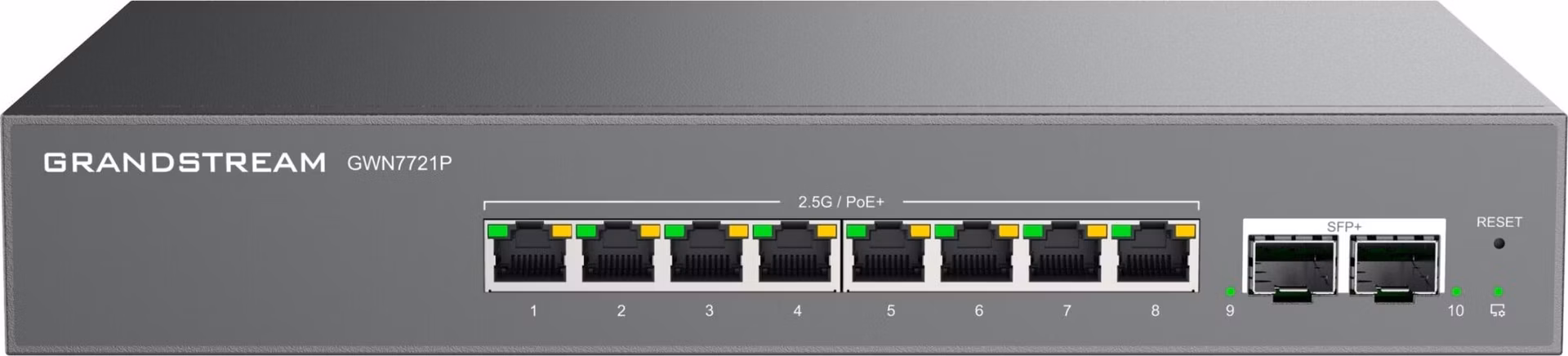 Grandstream GWN7721P L2 Lite managed switch, 8x 2.5GbE RJ45, 2x 10G SFP+, PoE/PoE+