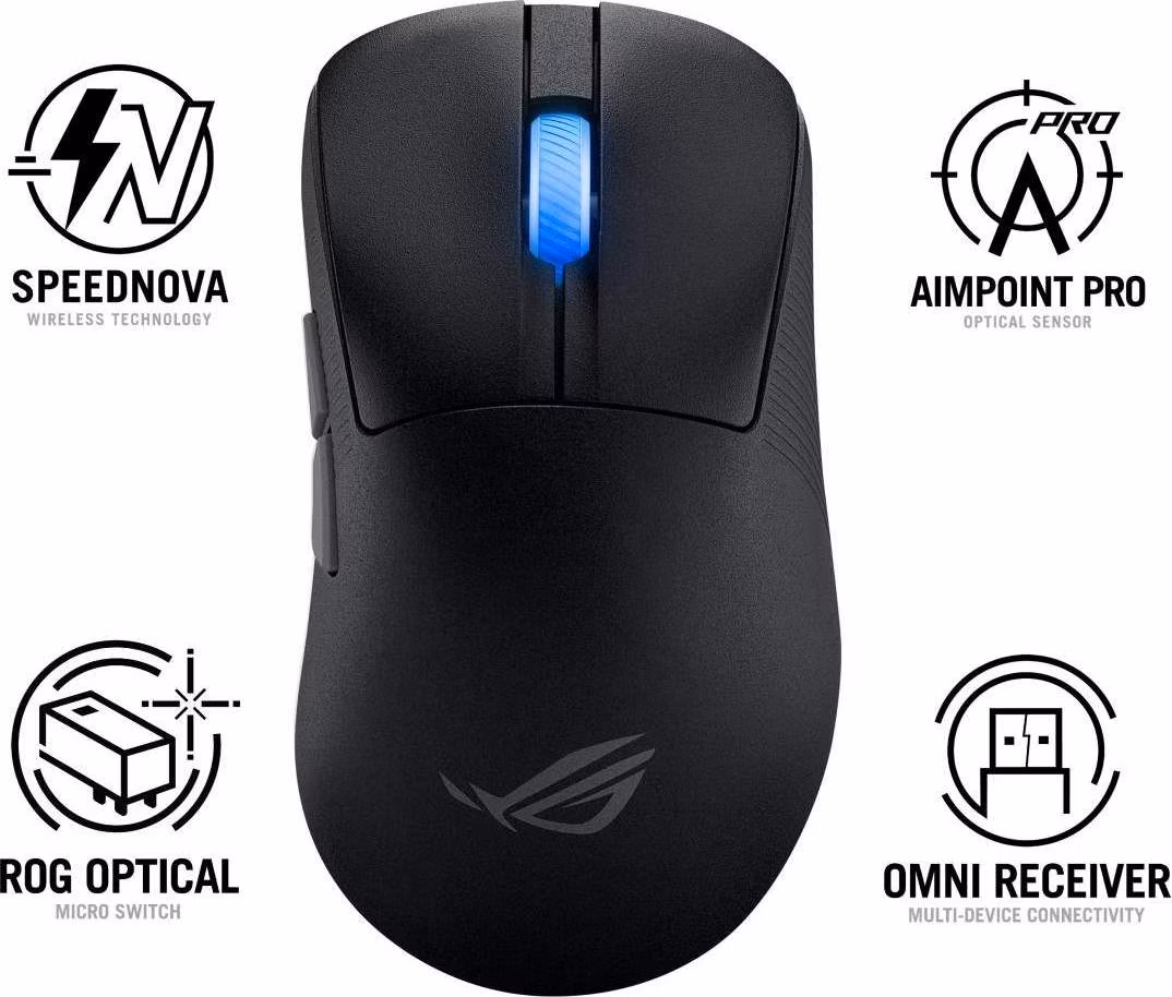 ASUS myš ROG Keris II Ace, bezdrátová herní myš, černá
