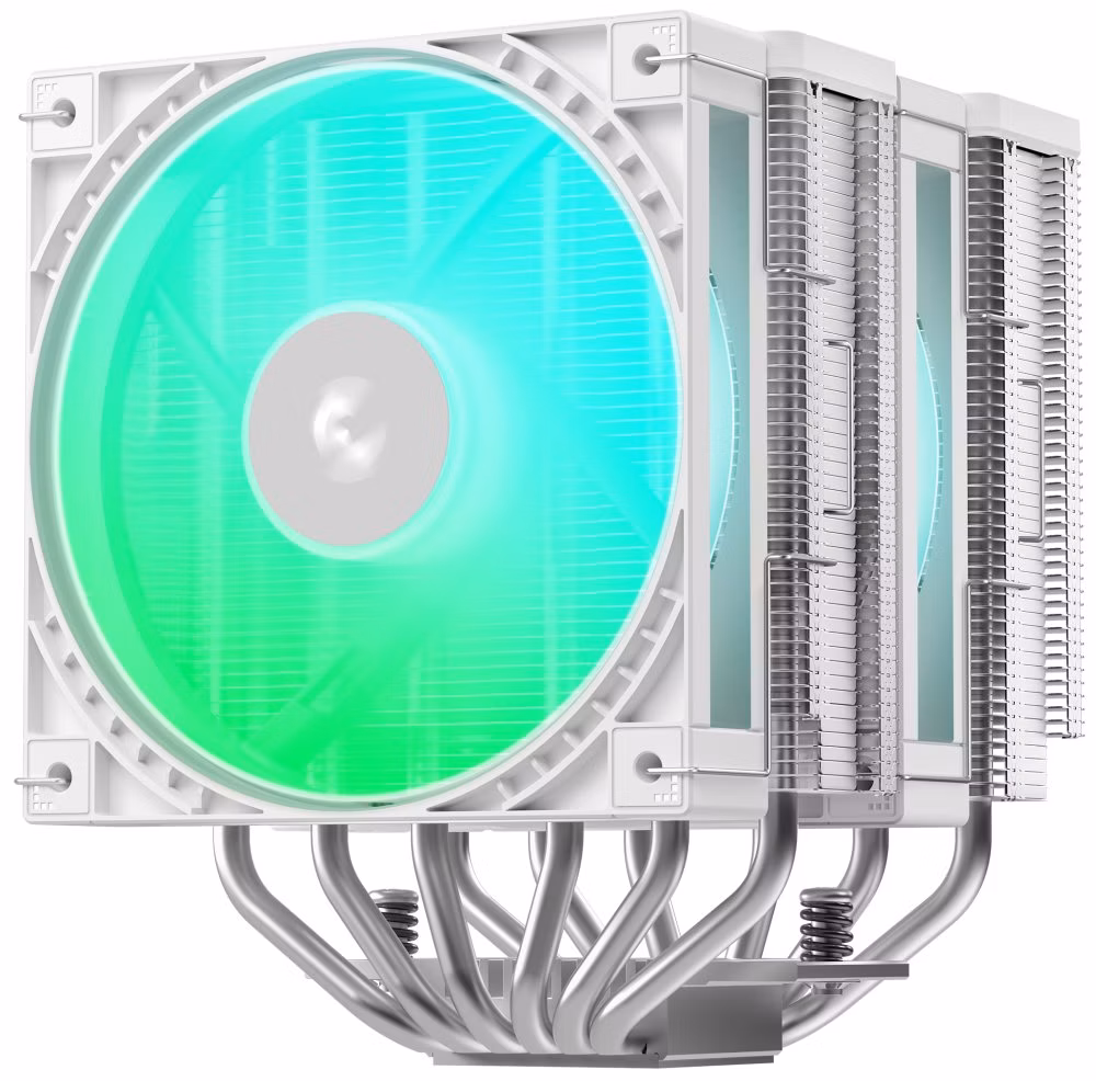 DEEPCOOL chladič AG620 G2 WH ARGB/ 2x 120mm fan / 6x heatpipes / PWM / pro Intel i AMD / bílý