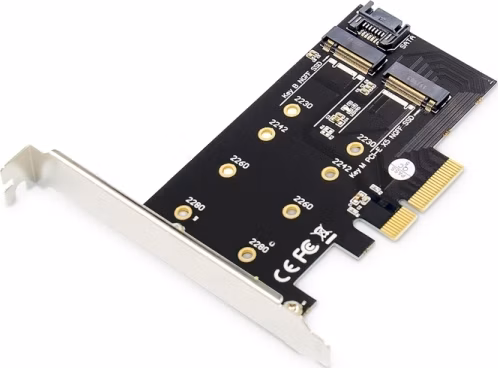 Digitus M.2 NGFF / NVMe SSD PCIexpress Add-On karta podporuje B, M a B + M Key, velikost 80,60,42 a 30 mm