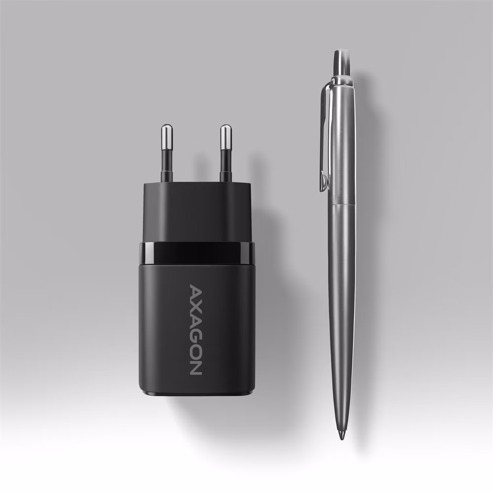 AXAGON ACU-PQ33, GaN nabíjačka do siete 33W, USB-A+USB-C, PD3.0/PPS/QC4+/SFC2.0/Apple, čierna