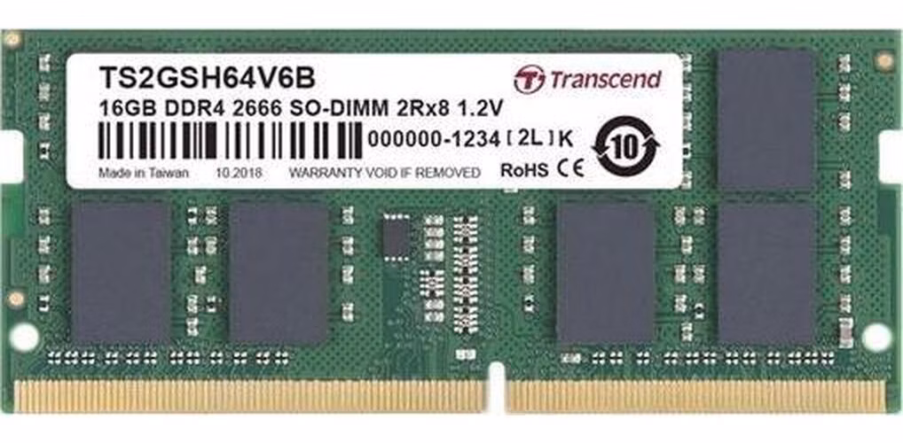 Transcend paměť 16GB SODIMM DDR4 2666 2Rx8 CL19