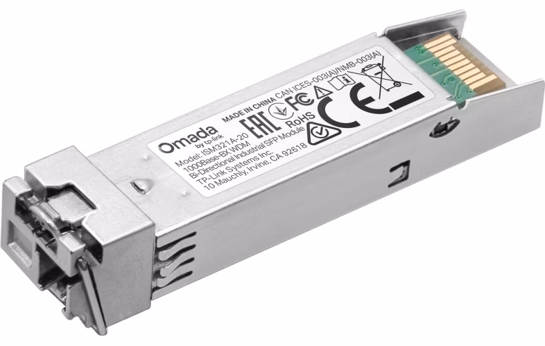 TP-Link OMADA ISM321A-20 průmyslový optický SFP modul SM (1550nm/1310nm), WDM, 1,25Gb/s, LC, 20km, DDM, -40°C až 85°C