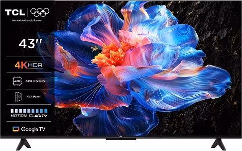 TCL 43P61K SMART TV 43" LED/4K UHD/Direct LED/3xHDMI/1xUSB/LAN/GoogleTV POŠKOZENÁ KRABICE
