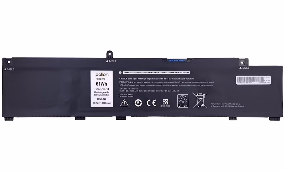 TRX Baterie Polion MV07R pro notebooky DELL G3 15 3700 3790 G5 15 5500 5505 - Li-Pol 4000mAh 61Wh/ neoriginální
