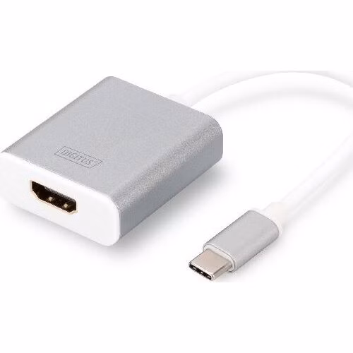 DIGITUS USB Type C 4K HDMI Adaptér, hliníkové šasi, kabel 20 cm, Chipset: CSL-C-001