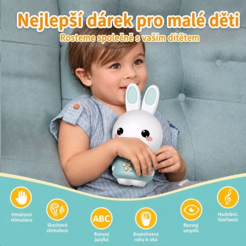 Alilo Honey Bunny - Dětský hudební přehrávač a bluetooth reproduktor, zelený, EN