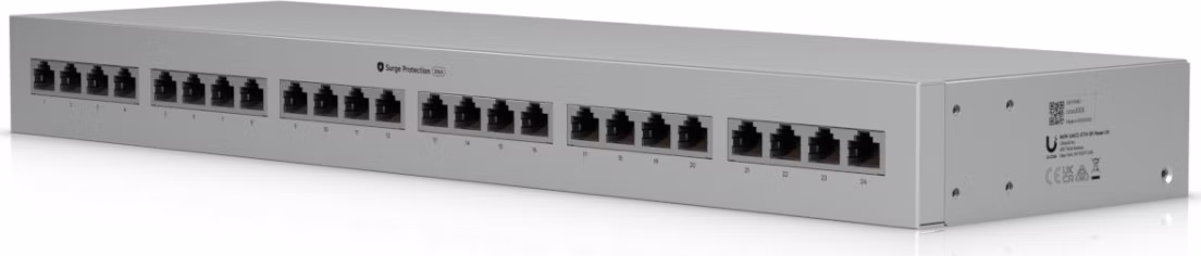 Ubiquiti Ethernet Surge Protection Panel 24 - Přepěťová ochrana do racku, pro 24 zařízení, 10GbE, PoE++, 20kA