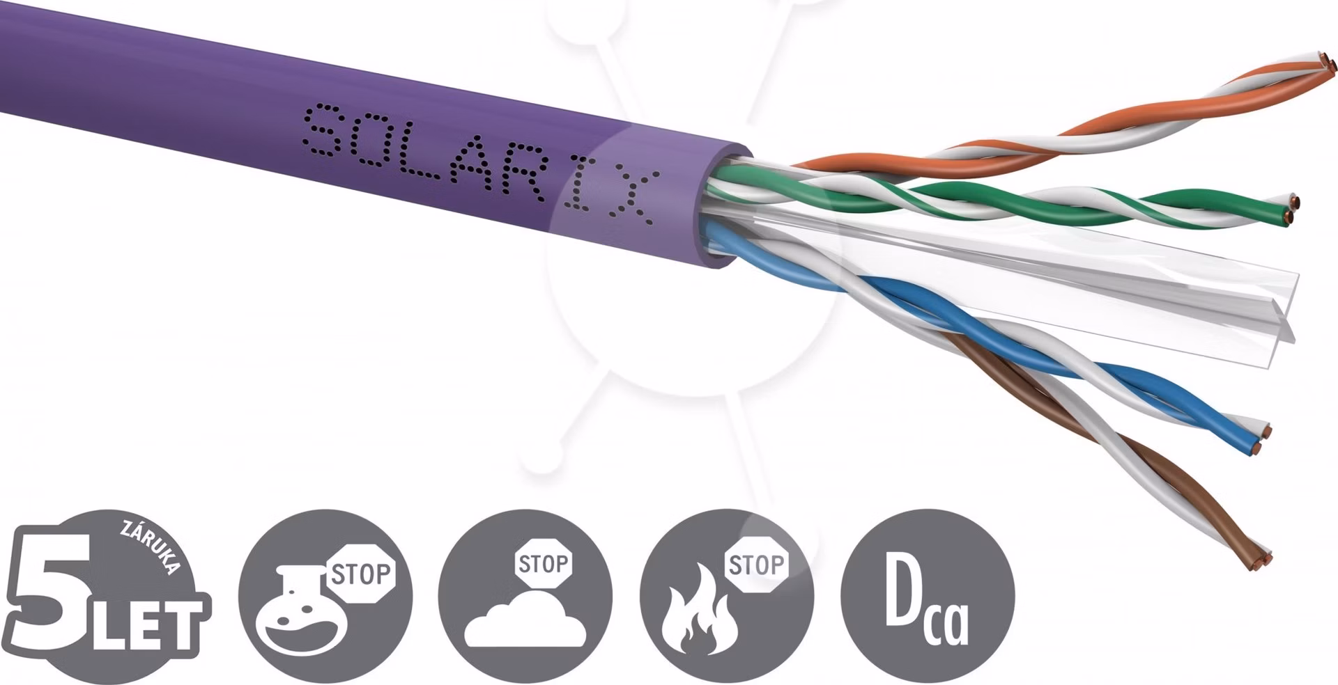 Inštalačný kábel Solarix UTP, Cat6, drôt, LSOH, krabica 100 m SXKD-6-UTP-LSOH