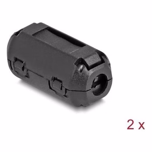 Delock Feritové jádro / Feritový kroužek pro kulatý kabel průměru 3,5 mm, 2 ks, černé