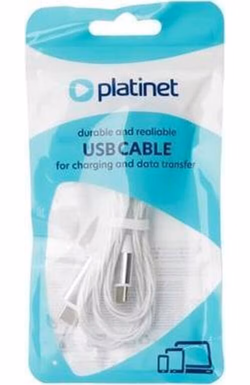Platinet Nabíjecí Kabel USB-C - USB-C 3A, 60W, 1m, LED bílý