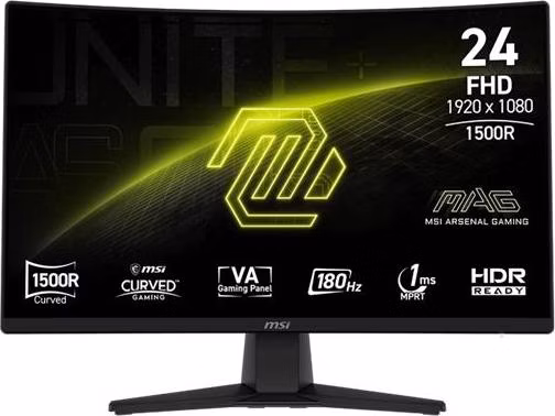 MSI MAG 242C Gaming monitor 23,6" VA zakřivený/FHD/180Hz/1ms/DP/HDMI/černá
