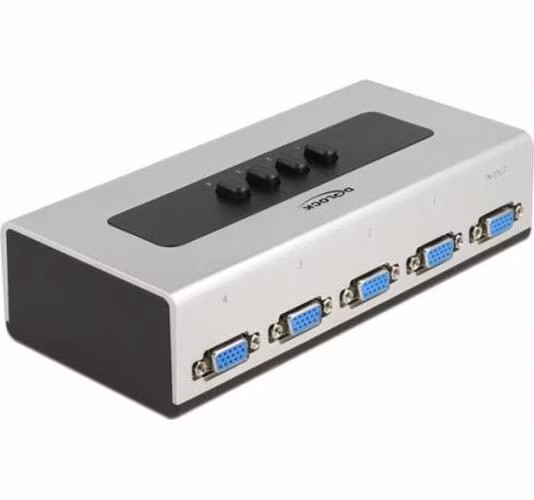 Delock VGA Switch 4-portový, manuální, obousměrný