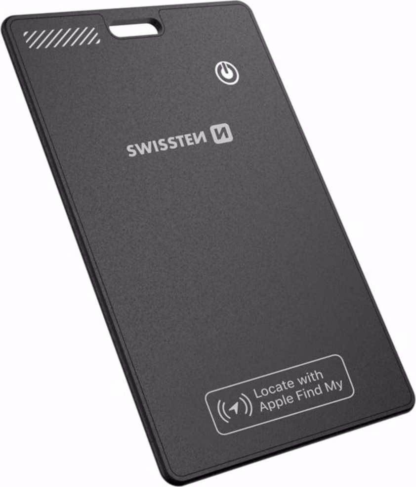 Swissten  Find Card Chytrý Lokátor s Funkcí Apple Find My Černý