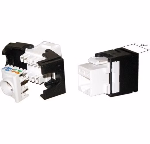 XtendLan Keystone jack RJ45, CAT6, UTP, zaklapávací, bílo-černý