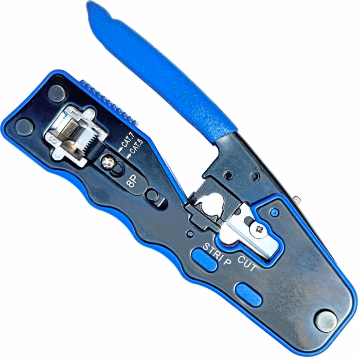 W-Star Krimpovacie kliešte RJ45 EZ WS7318R profesionálne kliešte Cat7, Cat6, Cat5, STP