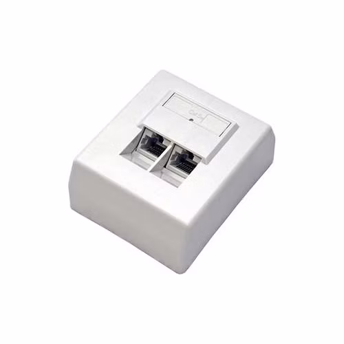 Zásuvka Profi FTP 2 port, Cat5e na om. biela