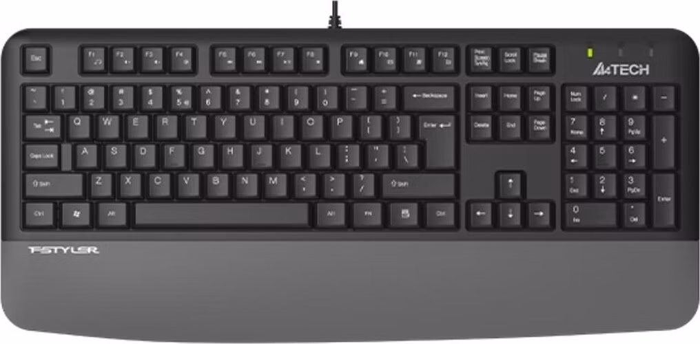 A4tech FK20, multimediální kancelářská klávesnice, CZ/US, USB, šedá