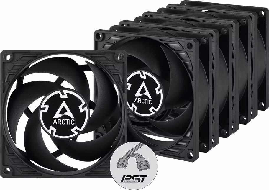 ARCTIC P8 PWM pst case fan - 80mm case fan s PWM control a pst cable - Pack of 5pcs