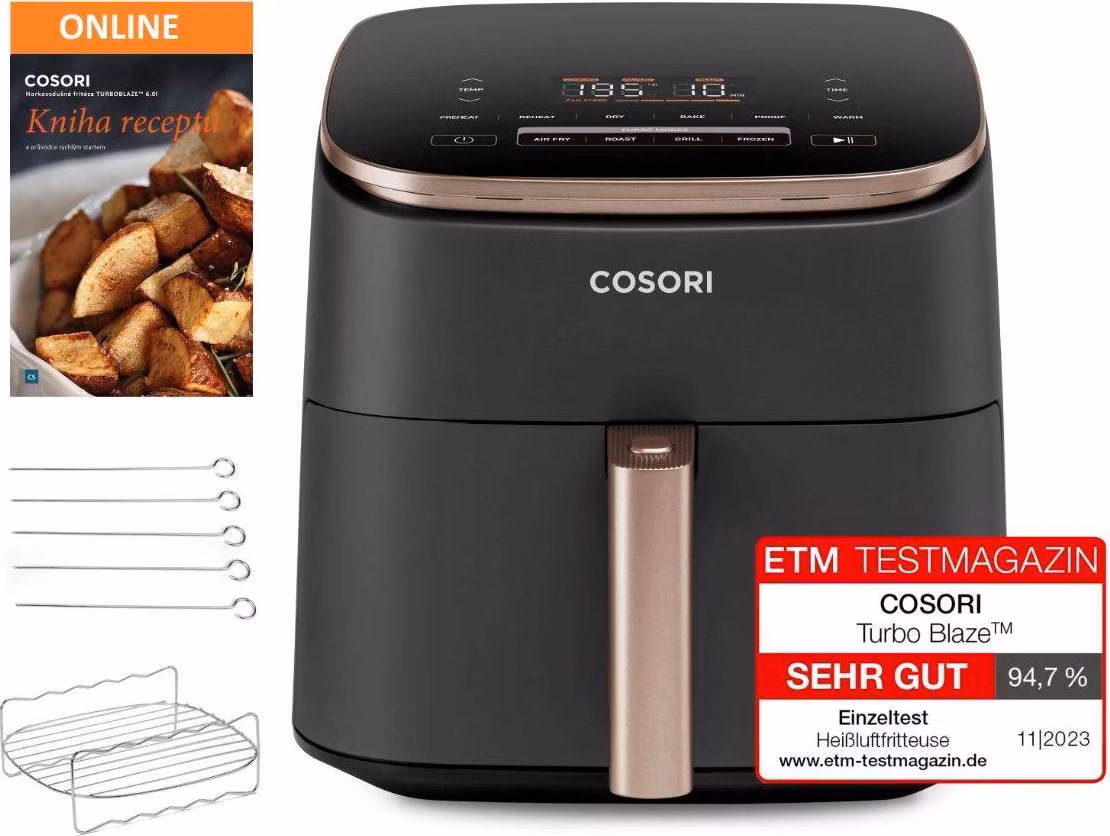 Cosori TurboBlaze Pro  horkovzdušná fritéza 6.2l - černá