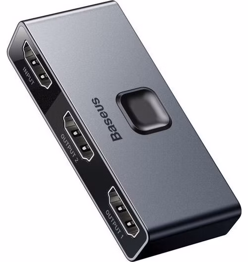 Baseus HDMI rozbočovač Matrix HDMI Splitter 2v1/1v2 sivý
