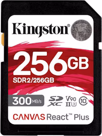 Kingston 256GB Canvas React Plus SDXC UHS-II 300R/260W U3 V90 pre Full HD/4K/8K