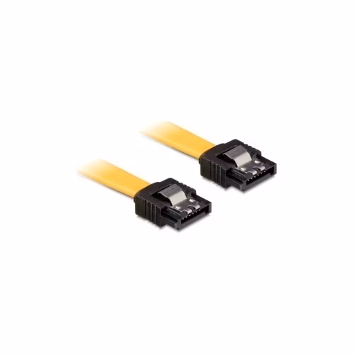 Delock Kabel SATA III 20 cm, přímý/přímý, žlutý, kovová západka