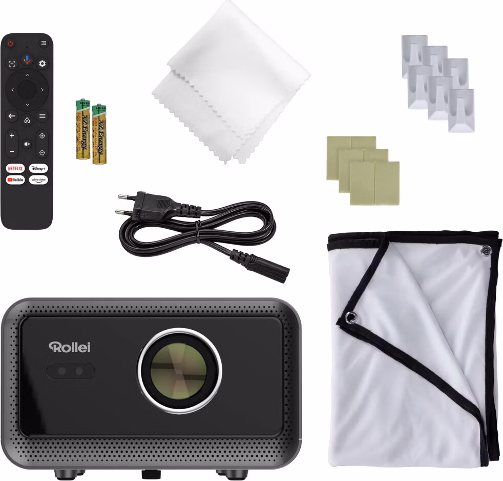 Rollei chytrý přenosný projektor SB-718 1080p až 4K/ 1000 ANSI/ 1000:1/ HDMI/ USB/ BT/ Wi-Fi/ Repro/ šedý