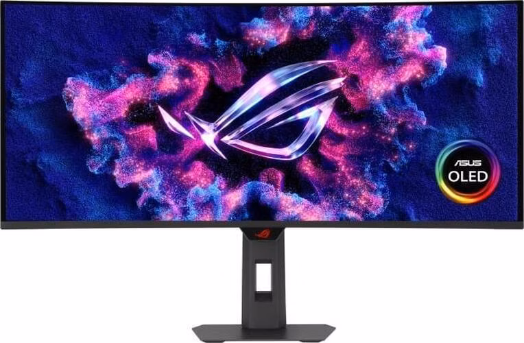 ASUS LCD ROG Strix OLED XG34WCDG, 34" 3440x1440, 250nits, 175Hz, 0,03ms, 178/178, USB, DP, HDMI, Audio, VESA, Black