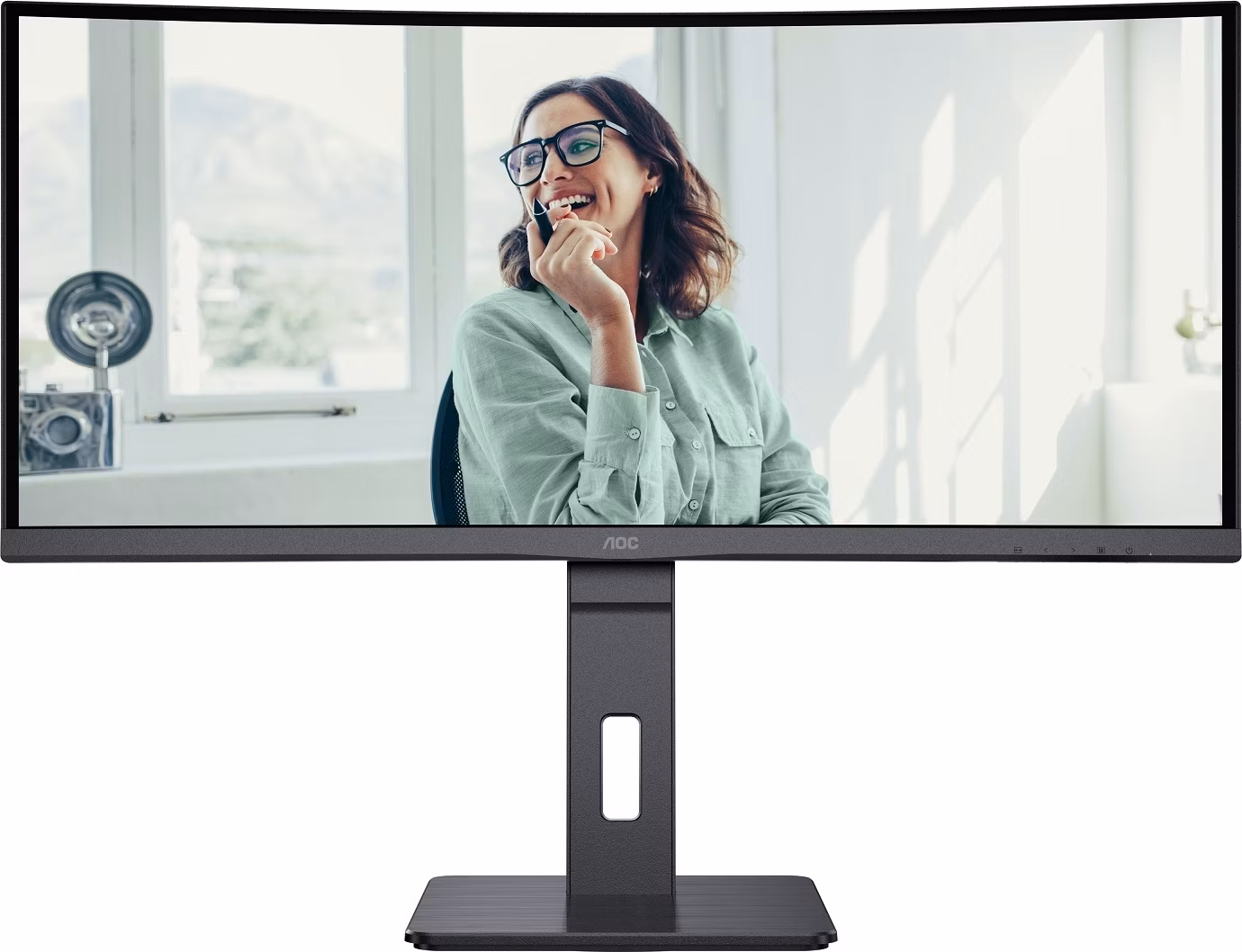 AOC MT VA LCD WLED 34" CU34P3CV - VA panel, 3440x1440, HDMI, DP, USB-C, 4xUSB 3.2, repro, vysk. stavitelny, zakriven