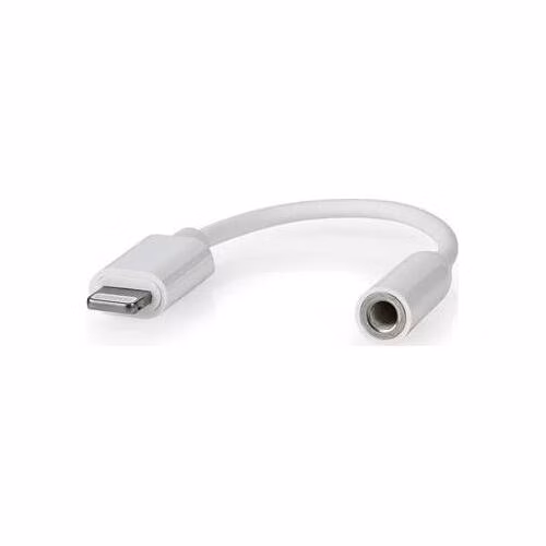 Nedis CCGB39950WT01 - Adaptér Lightning | 8pinový | 3,5 mm Zásuvka | Poniklované | 0.10 m | Kulatý | PVC