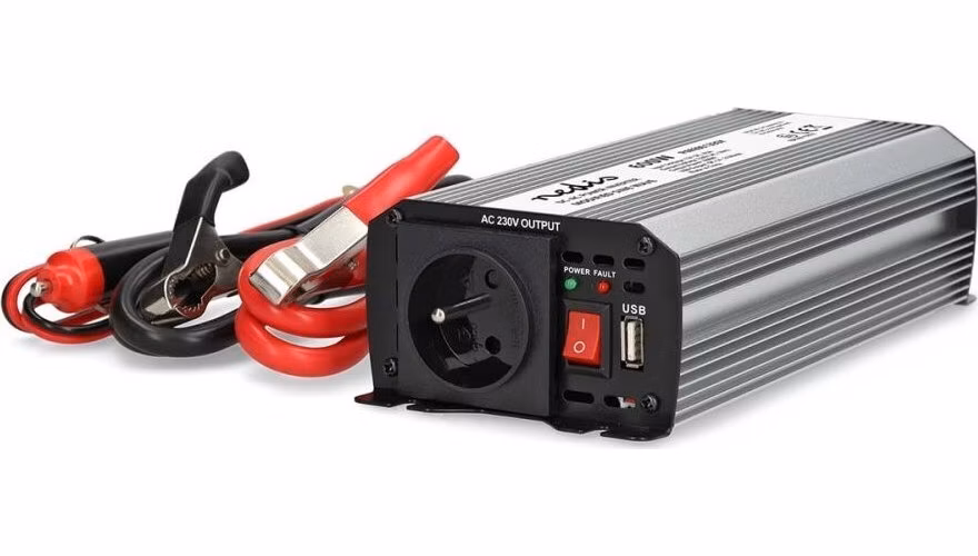 NEDIS měnič napětí/ modifikovaná sinusoida/ 12 V DC/230 V AC 50 Hz/ 600 W (1200 W špička)/ USB-A/ 1x zásuvka type E