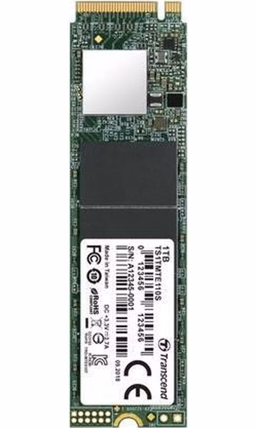 TRANSCEND MTE110S 1TB SSD disk M.2 2280, PCIe Gen3 x4 NVMe 1.3 (3D TLC), 1700MB/s R, 1400MB/s W