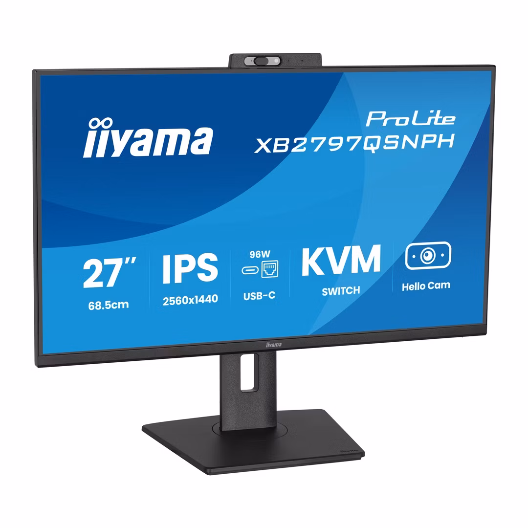 27" iiyama XB2797QSNPH-B1: IPS, QHD, USB-dock, cam