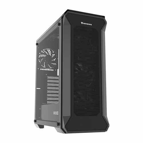 Počítačová skriňa Genesis IRID 505F/Midi Tower/Transpar./Čierna