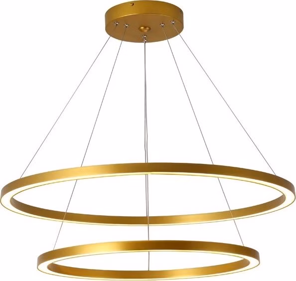 IMMAX NEO FINO SMART závěsné svítidlo 2 kruhy, 60+80cm, 93W zlaté, Zigbee 3.0, TUYA
