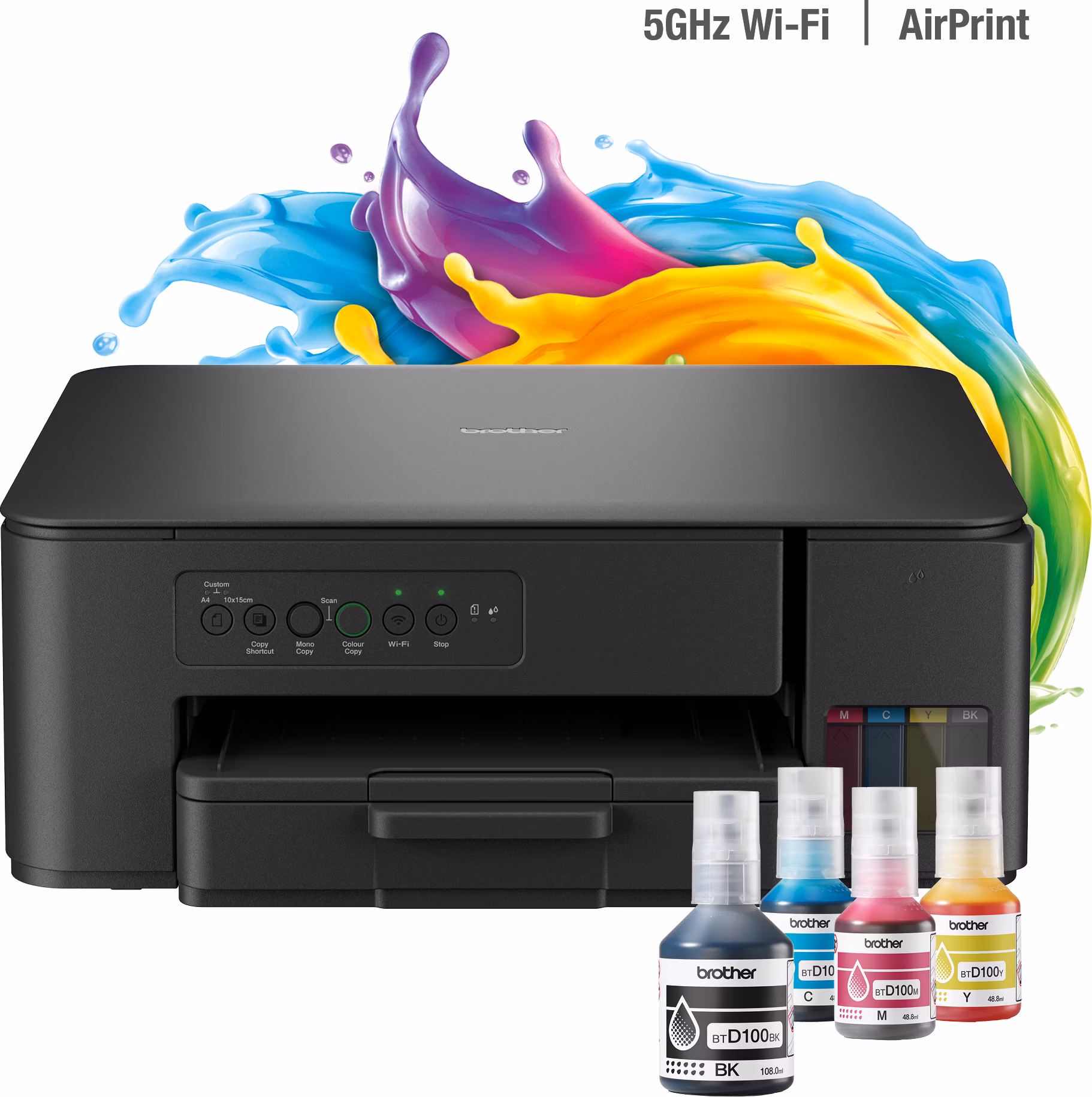BROTHER inkoust DCP-T430W / A4/ 16ppm/ 128MB/ 2400x600/ copy+scan+print/ USB 2.0 / Wi-Fi/ Ink Tank systém