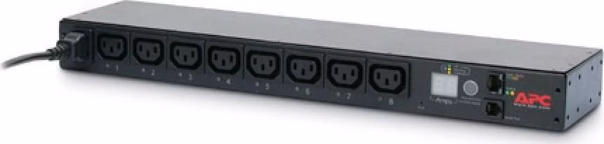 APC Rack PDU, prepínaná, 1U, 12A/208V, 10A/230V, (8)C13, IEC-320 C14 1.98m
