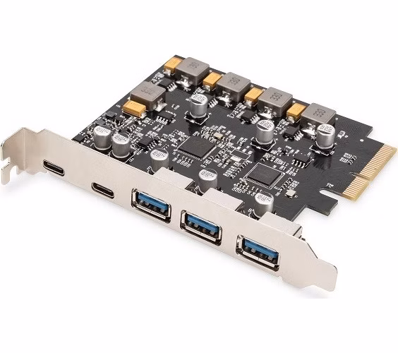 Digitus USB 3.1 přídavná karta PCI Express 2x USB-C + 3x USB A