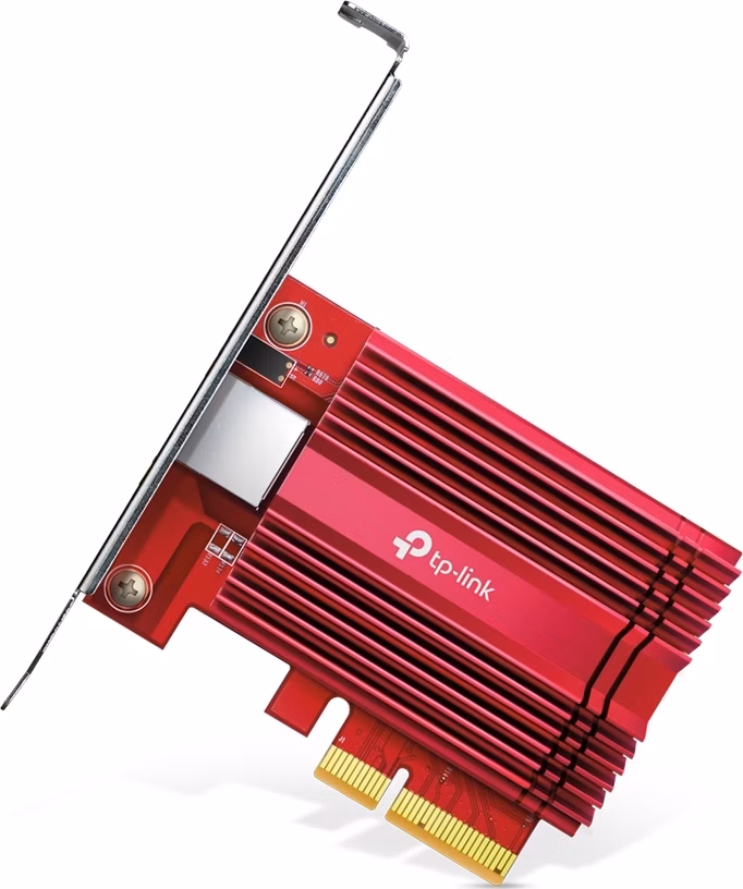 10 Gigabit PCI Express Network Adapter SPEC: PCIe 3.0 ×4, Include CAT6A Ethernet Cable FATURE: Support 10/5/2.5/1 Gbps a