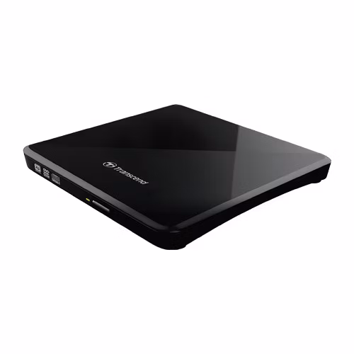 Transcend externí SLIM USB DVD vypalovací mechanika černá, CD-R/RW, DVD±R, DVD±RW, DVD±R DL, M-DISC, DVD-RAM